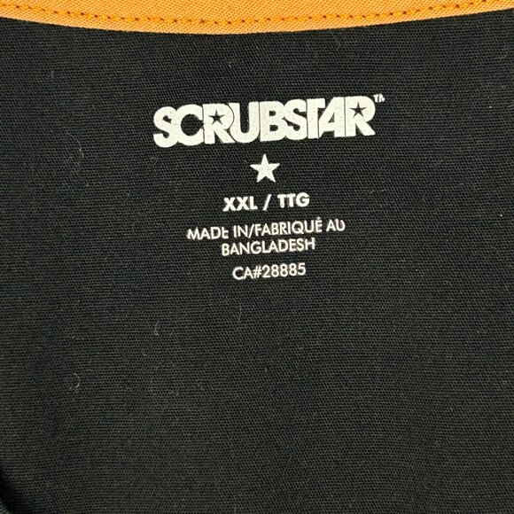 Scrubstar Scrub Womens 2XL‎ Core Essentials Black V-Neck Stretch Top WC818 - Picture 9 of 11